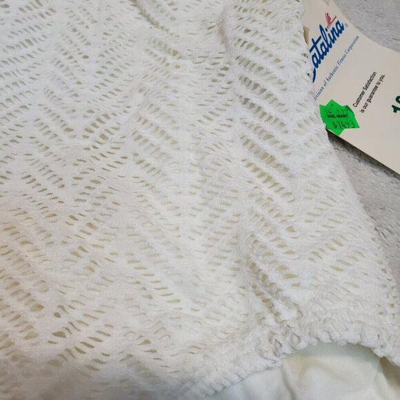 NWT Catalina VTG White Eyelet Romantic Cottagecore One Piece Swimsuit‎ Swim 16 - Picture 1 of 9